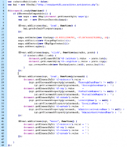 Figura 5: Trecho de código JavaScript que contém toda a funcionalidade básica do Sergipe Wi-Fi.