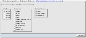 Editando privilégios específicos de um usuário