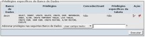 Privilégios específicos de bancos de dados