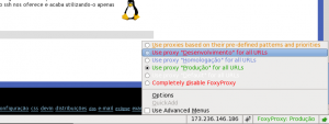 FoxyProxy e sua integração na barra de status